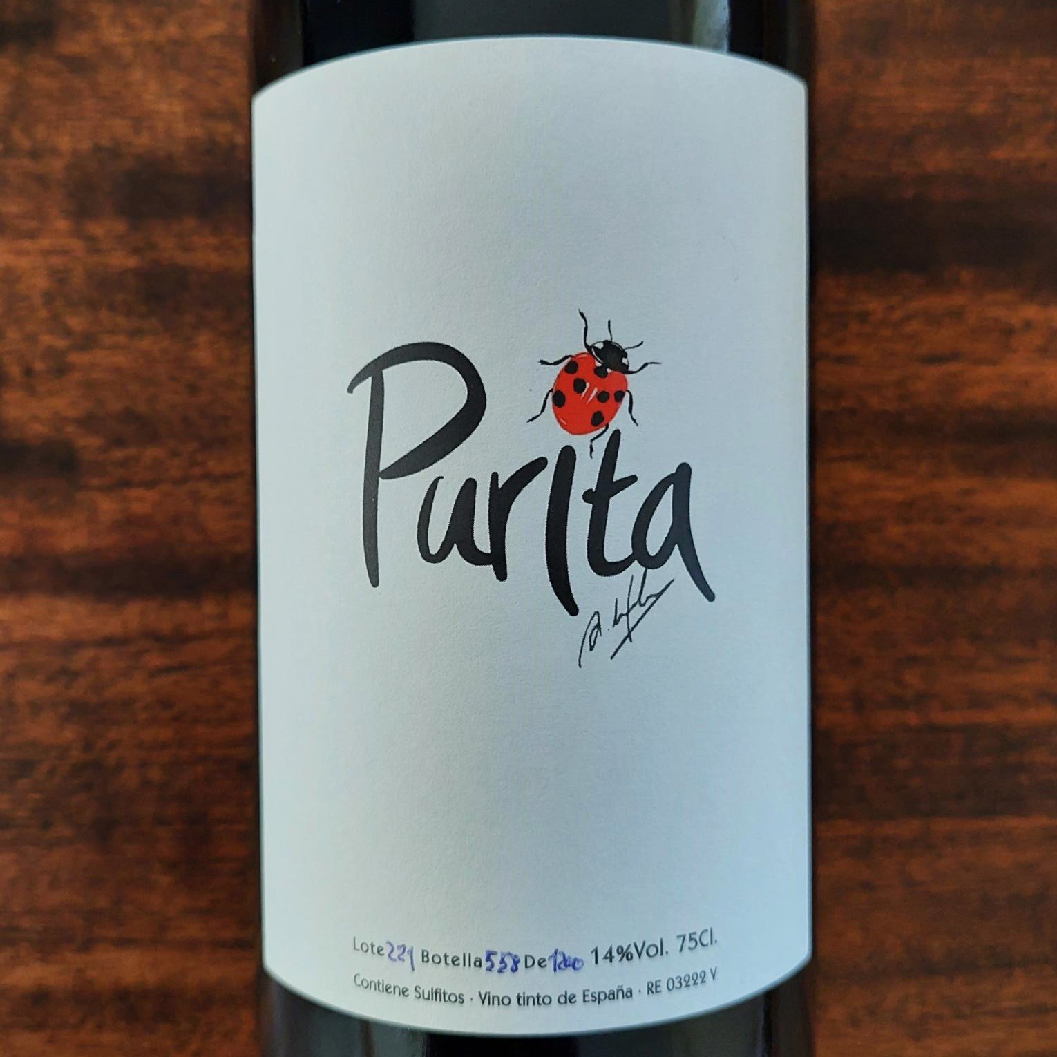 Purita — Bodegas 9c+ · Ernesto de Miguel — natural red Merlot wine Los Serranos